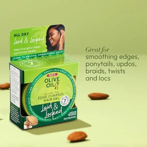 ORS Olive Oil Edge Control Hair Gel with Sweet Almond Oil 65ml (2.25 oz) | Extra Hold for All Hair Textures thumbnail 7