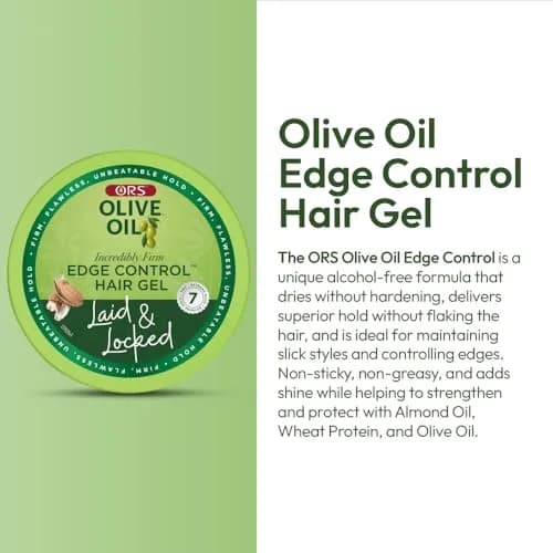 ORS Olive Oil Edge Control Hair Gel with Sweet Almond Oil 65ml (2.25 oz) | Extra Hold for All Hair Textures thumbnail 5