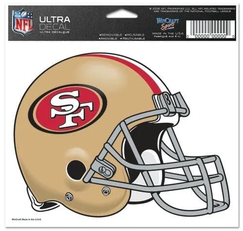 WinCraft San Francisco 49ers Team Logo 5"x6" NFL Helmet Decal | Removable Vinyl, Indoor & Outdoor Use - main product image