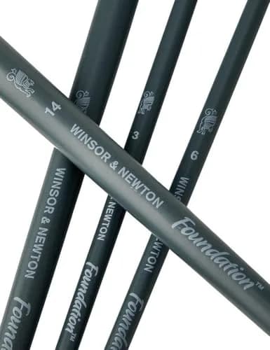 Winsor & Newton Foundation Acrylic Brush Set Long Handle 6 Pack | Synthetic Bristles for Acrylic & Oil Painting thumbnail 4