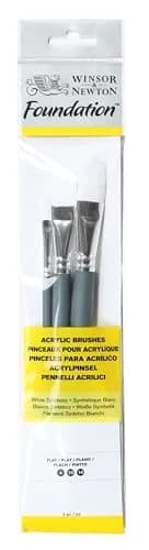 Winsor & Newton Foundation Acrylic Brush Set Long Handle 6 Pack | Synthetic Bristles for Acrylic & Oil Painting thumbnail 1