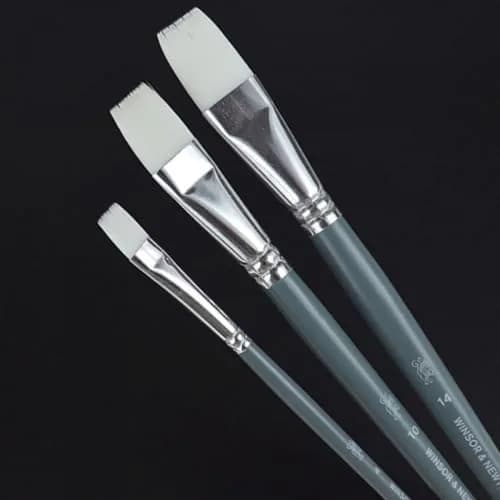 Winsor & Newton Foundation Acrylic Brush Set Long Handle 6 Pack | Synthetic Bristles for Acrylic & Oil Painting thumbnail 2