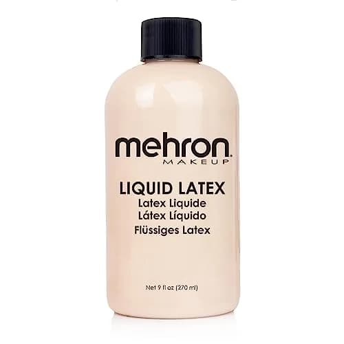 Mehron Makeup Liquid Latex - 9 oz LIGHT FLESH | Special FX Adhesive for Body Art & Prosthetics thumbnail 1