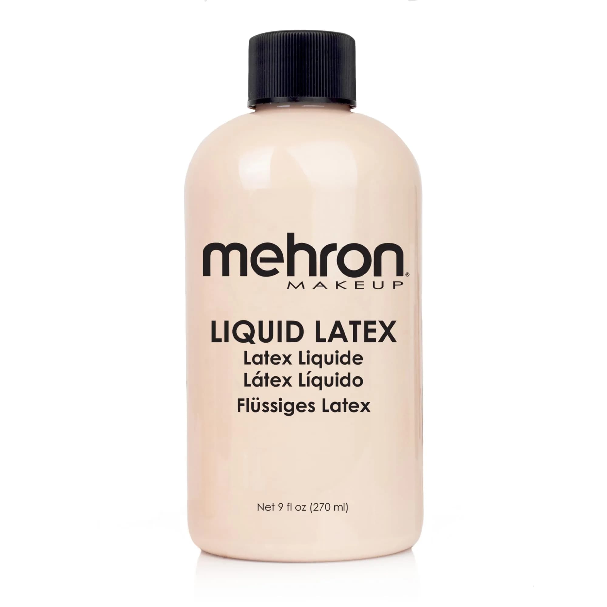 Mehron Makeup Liquid Latex - 9 oz LIGHT FLESH | Special FX Adhesive for Body Art & Prosthetics