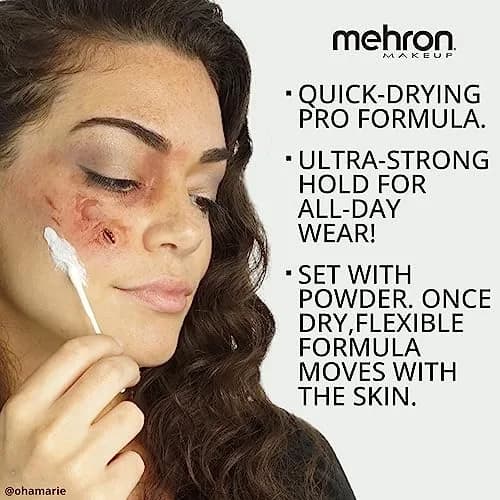 Mehron Makeup Liquid Latex - 9 oz LIGHT FLESH | Special FX Adhesive for Body Art & Prosthetics thumbnail 4