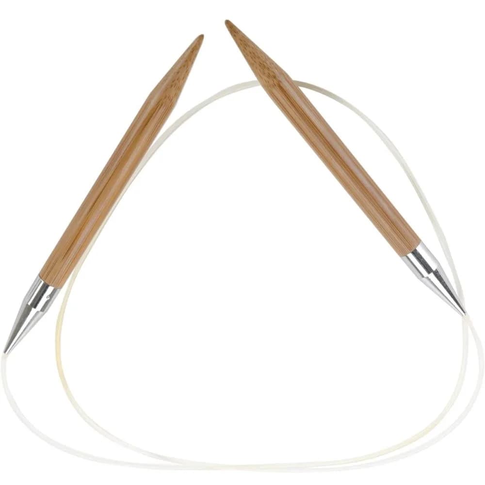 ChiaoGoo Dark Patina Bamboo Circular Knitting Needle 5mm (US 8) 102cm (40 inch) | Smooth Bamboo & Pliable Cable - main product image