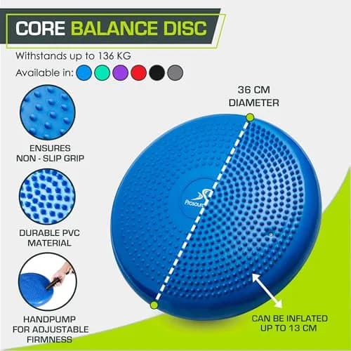 ProSource Core Balance Disc Trainer 14" Blue | Core Stability & Balance Exercise Tool thumbnail 3