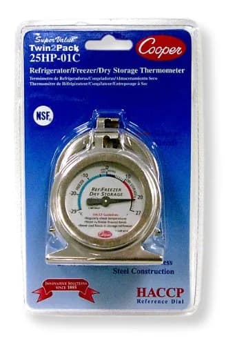 Cooper-Atkins Bi-Metal Refrigerator/Freezer Thermometer -29/27°C (Pack of 2) | NSF Certified HACCP Guideline thumbnail 1