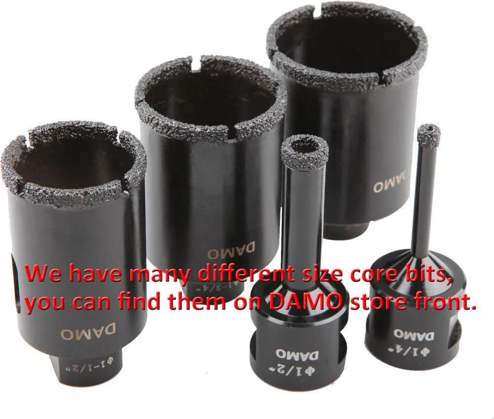 DAMO 3/4 inch Diamond Core Drill Bit for Porcelain, Ceramic, Tile, Quartzite, Granite, Marble, Stone & Brick | 20mm Diameter, Vacuum Brazed Tech
