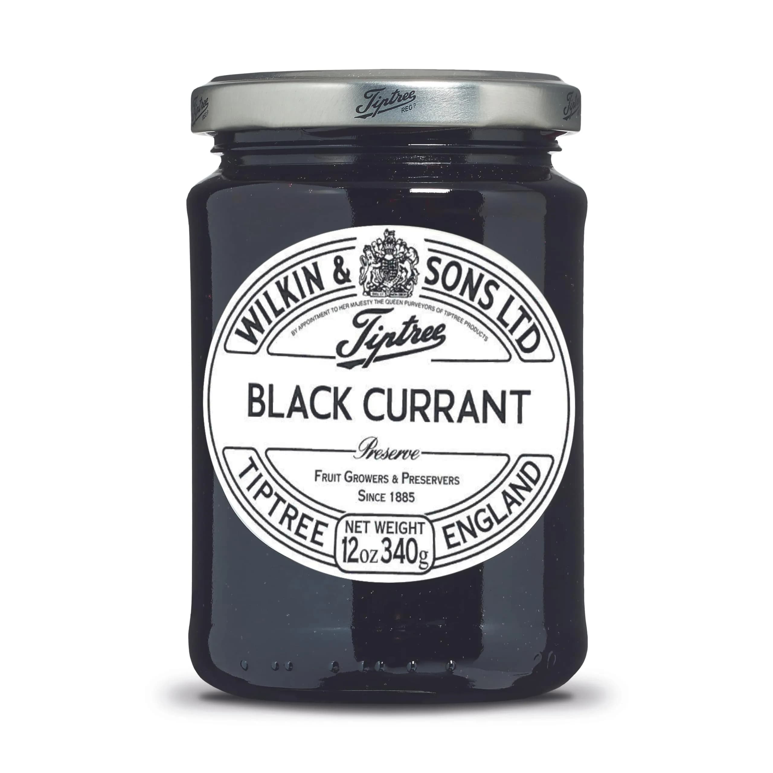 Tiptree Black Currant Preserve 12 oz Jar | Deep, Subtle Flavor, Suitable for Vegetarians & Vegans