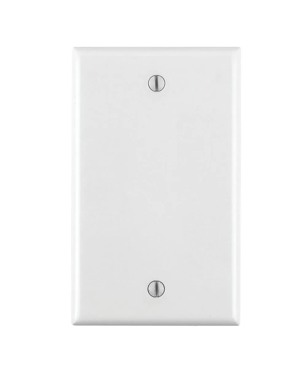 Leviton 80714-W 1-Gang Blank Wallplate, Standard Size, Thermoplastic Nylon, 25-Pack, White | Box Mount Decorator Style - main product image