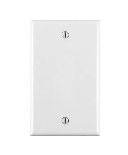 Leviton 80714-W 1-Gang Blank Wallplate, Standard Size, Thermoplastic Nylon, 25-Pack, White | Box Mount Decorator Style thumbnail 1