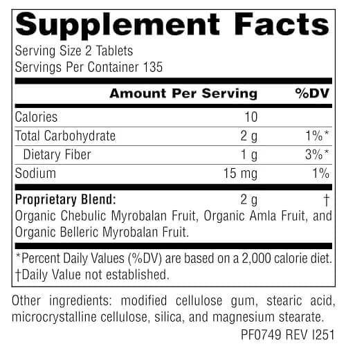Planetary Herbals Triphala 1000mg - 270 Tablets | Traditional Digestive Support thumbnail 2
