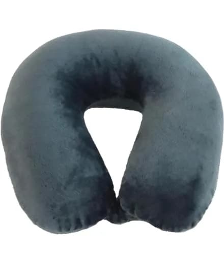 Wolf Essentials Adult Fleece Travel Neck Pillow for Airplane, Charcoal | Microfiber Support for Long Flights thumbnail 1