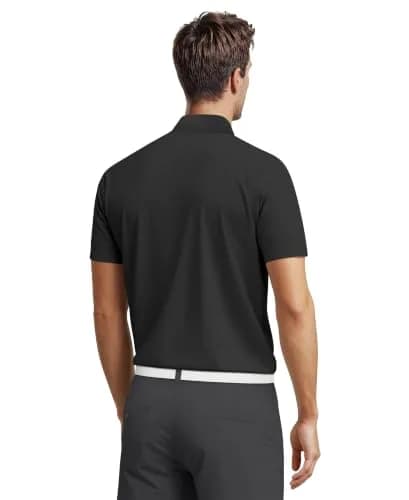 PGA TOUR Airflux Short Sleeve Golf Polo-Shirt in Caviar Black XL | Moisture-Wicking, Sun-Protective thumbnail 2