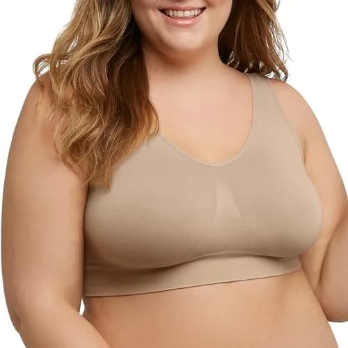 JUST MY SIZE Women's Pure Comfort Plus Size Mj1263 Bras, Nude (3X-Large US) | Seamless, Light Support & Moisture-Wicking thumbnail 1
