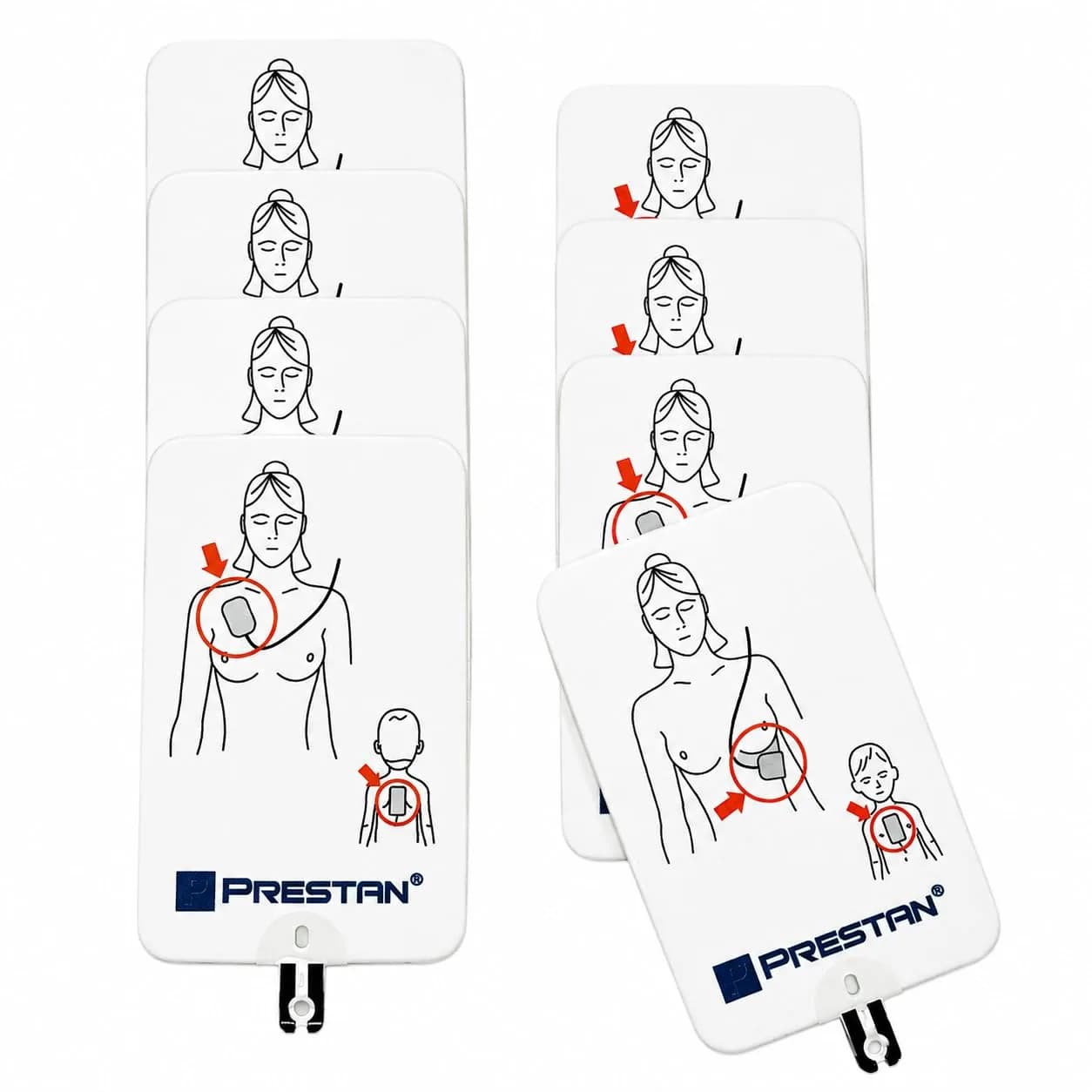 Prestan AED Training Pads Adult, 4-Pack | Reusable Silicone Adhesive for CPR Training — 4-Pack