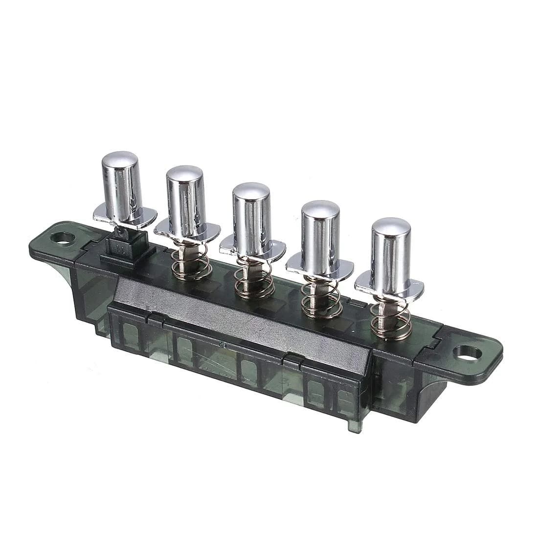 sourcing map AC 250V 4A Piano Type Key Board Switch for Range Hood | 5 Keys, Interlock & Latching — Silver