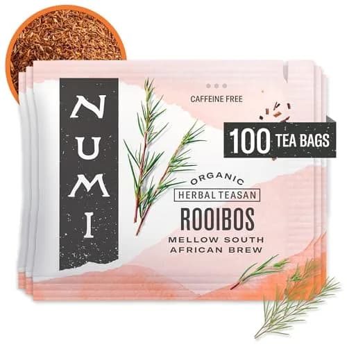 Numi Organic Rooibos Tea, 100 Herbal Tea Bags, Caffeine Free | Organic, Natural & Fair Trade (70-120 chars) thumbnail 1