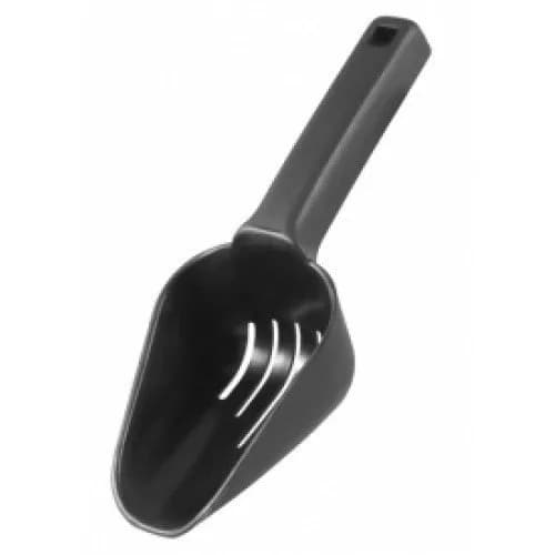 BARCONIC 8 oz (237 ml) Slotted Ice Scoop | Sturdy Polypropylene for Kitchen Use — Black