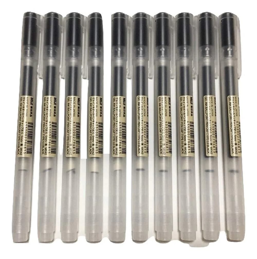 MUJI Gel Ink Ball Point Pen 0.5mm Black | Smooth Writing Instrument for Students & Professionals - main product image
