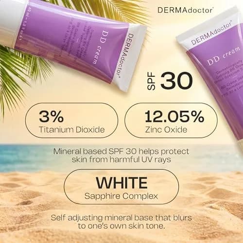 DERMAdoctor DD Cream Tinted Mineral Moisturizer SPF 30 | Hydrating, Sheer Coverage, Mineral Based Face Primer (110 words) thumbnail 4