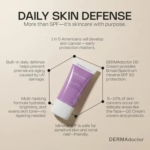 DERMAdoctor DD Cream Tinted Mineral Moisturizer SPF 30 | Hydrating, Sheer Coverage, Mineral Based Face Primer (110 words) thumbnail 5