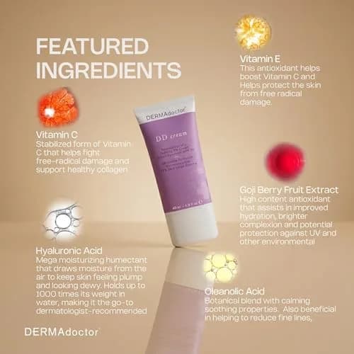 DERMAdoctor DD Cream Tinted Mineral Moisturizer SPF 30 | Hydrating, Sheer Coverage, Mineral Based Face Primer (110 words) thumbnail 8