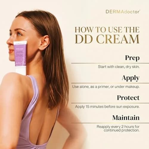 DERMAdoctor DD Cream Tinted Mineral Moisturizer SPF 30 | Hydrating, Sheer Coverage, Mineral Based Face Primer (110 words) thumbnail 2