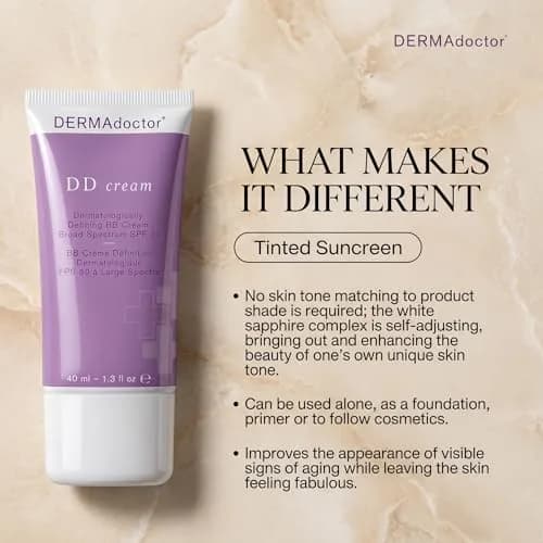 DERMAdoctor DD Cream Tinted Mineral Moisturizer SPF 30 | Hydrating, Sheer Coverage, Mineral Based Face Primer (110 words) thumbnail 3
