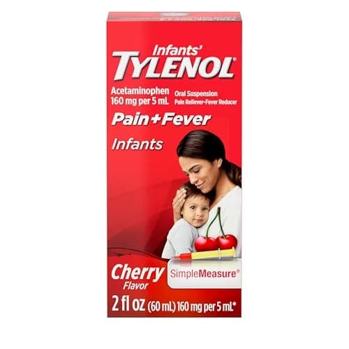 Tylenol Infants' Acetaminophen Oral Suspension Cherry Flavor 2 fl. oz (59 ml) | #1 Pediatrician-Recommended Pain & Fever Relief thumbnail 1