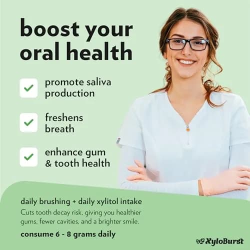XyloBurst Spearmint Xylitol Chewing Gum 204 Pieces (Pack of 8) | Sugar-Free, Gluten-Free, Keto Friendly, Aspartame-Free thumbnail 2
