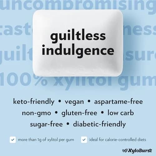 XyloBurst Peppermint Xylitol Chewing Gum 192 Pieces (Pack of 8) | Sugar-Free, Aspartame-Free, Dentist-Recommended thumbnail 4
