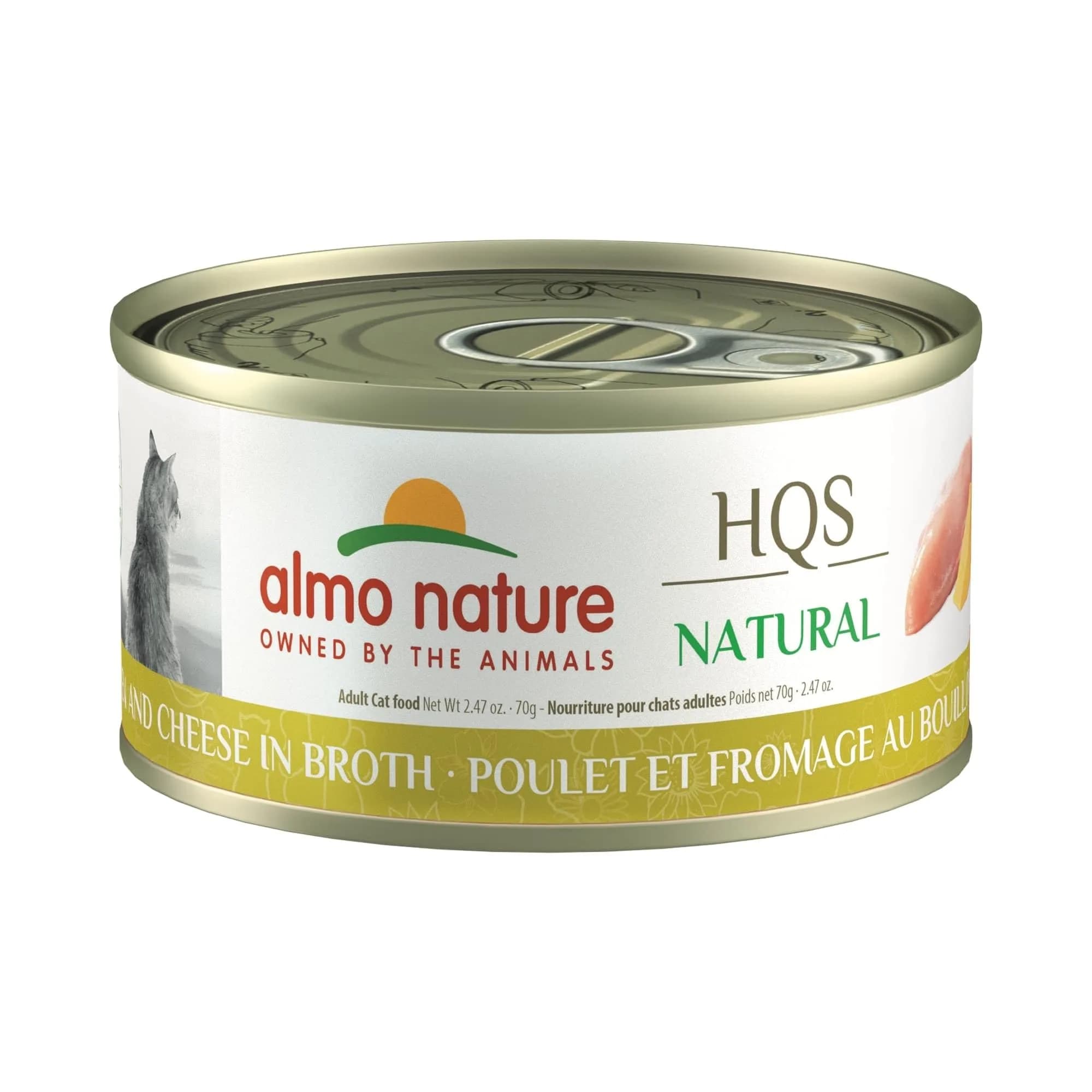 Almo Nature HQS Natural Wet Cat Food Chicken & Cheese 2.47 oz | Grain-Free, All-Natural, High Digestibility — multi