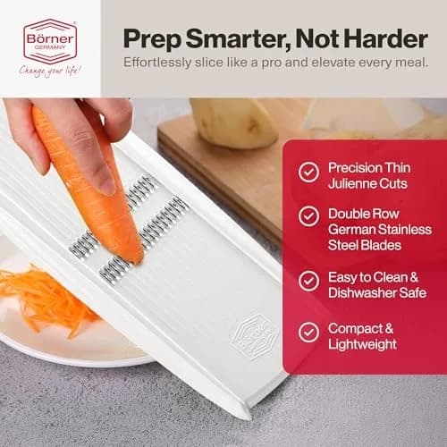 Swissmar Börner PowerLine Thin Julienne Vegetable Slicer | Precision Mandoline for Potatoes & Zucchini (4.3⭐, 940 reviews, <span class="inline-flex items-baseline"><span class="inr-rupee" aria-hidden="true">₹</span><span class="inr-amount">4,330</span></span>) in India thumbnail 5