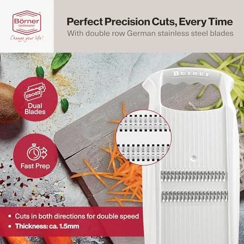 Swissmar Börner PowerLine Thin Julienne Vegetable Slicer | Precision Mandoline for Potatoes & Zucchini (4.3⭐, 940 reviews, <span class="inline-flex items-baseline"><span class="inr-rupee" aria-hidden="true">₹</span><span class="inr-amount">4,330</span></span>) in India thumbnail 3