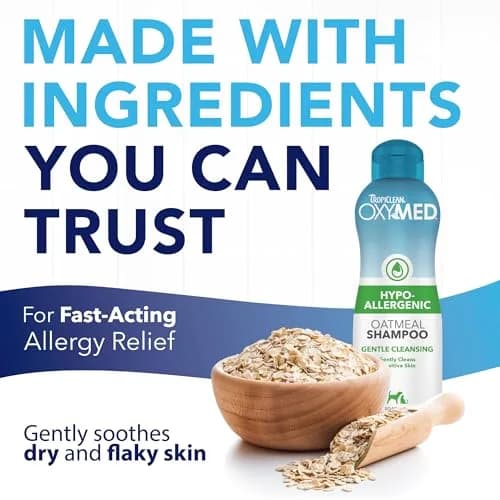 TropiClean OxyMed Hypoallergenic Dog & Cat Shampoo 591ml (20oz) | Soothes Itchy Skin & Coats thumbnail 4