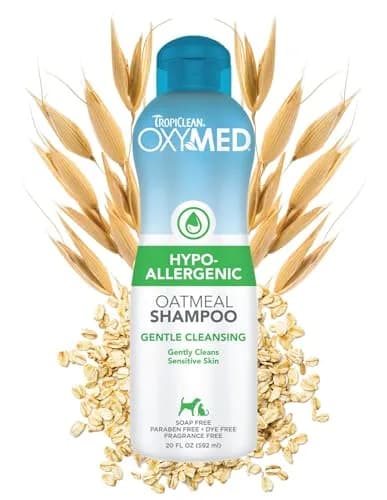 TropiClean OxyMed Hypoallergenic Dog & Cat Shampoo 591ml (20oz) | Soothes Itchy Skin & Coats thumbnail 1