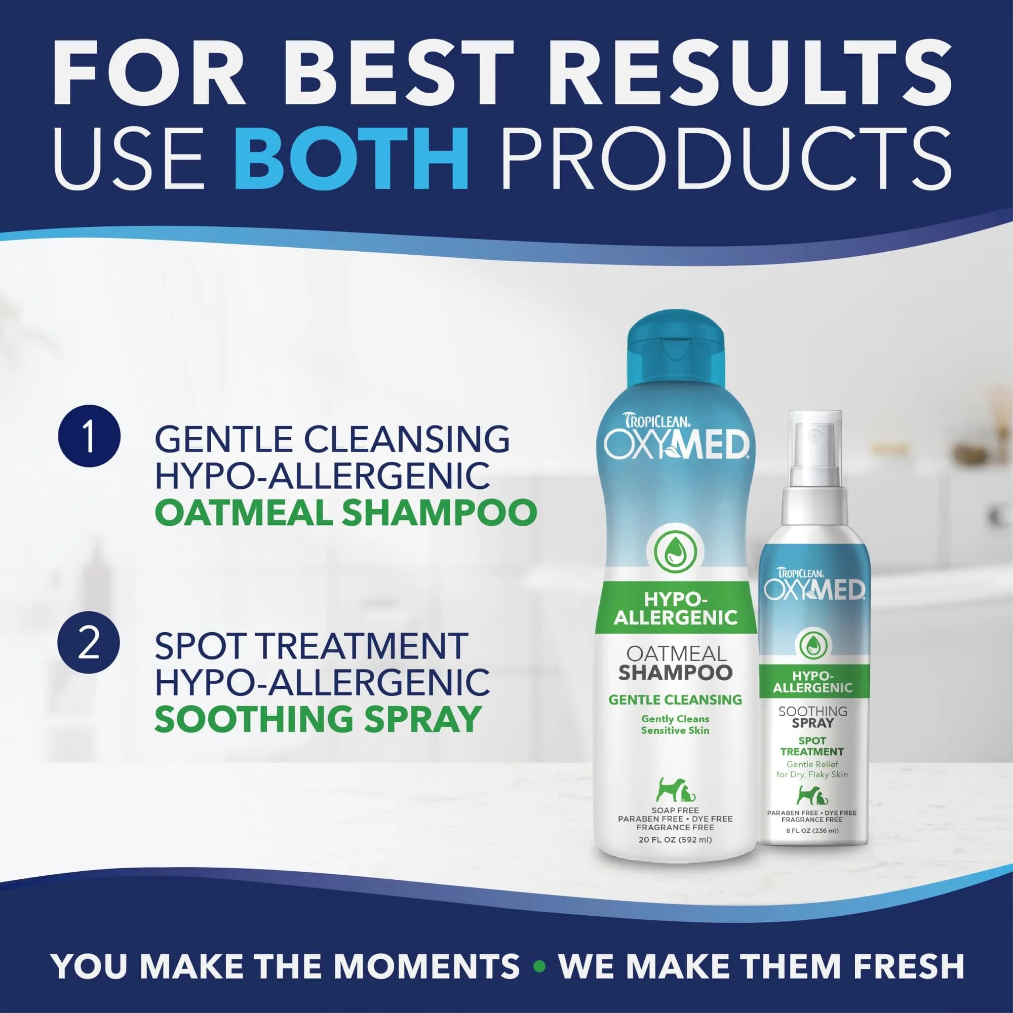 TropiClean OxyMed Hypoallergenic Dog & Cat Shampoo 591ml (20oz) | Soothes Itchy Skin & Coats - view 9