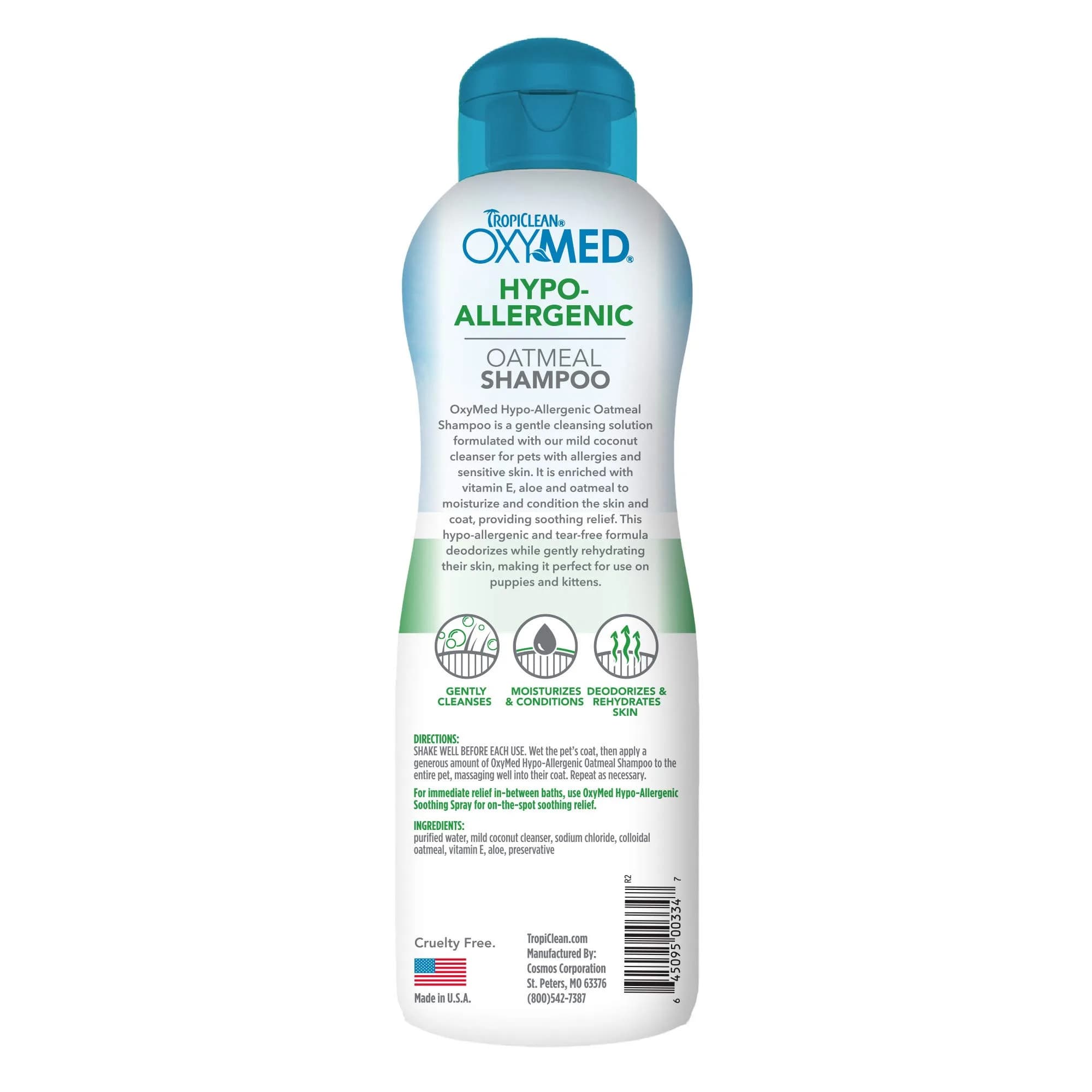 TropiClean OxyMed Hypoallergenic Dog & Cat Shampoo 591ml (20oz) | Soothes Itchy Skin & Coats - view 2