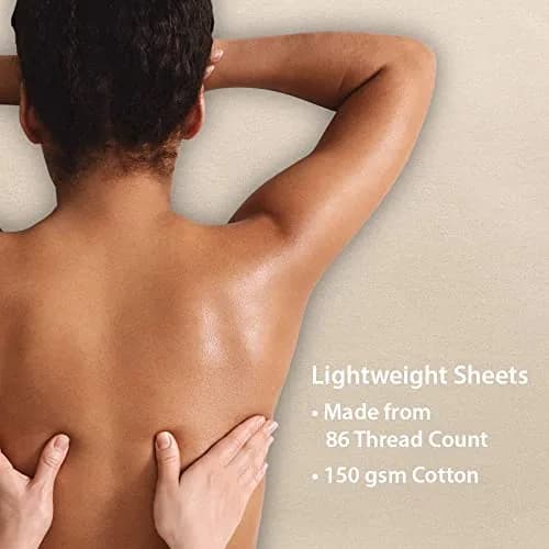 ForPro Premium Flannel 3-Piece Massage Sheet Set, Natural | Soft Cotton, Durable & Snug Fit for Massage Tables thumbnail 6
