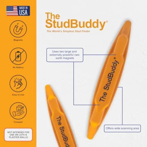 The StudBuddy Magnetic Stud Finder 1pack | Made in USA for drywall & wood thumbnail 2
