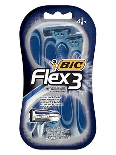 BIC Flex 3 Men's Disposable Razor, 4 Count (2 Packs) | Sensitive Skin, Pivoting Head, Ergonomic Handle thumbnail 2