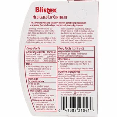 Blistex Lip Medicated Ointment 0.35 oz | Hydrates & Softens Dry Lips, Made in USA thumbnail 8
