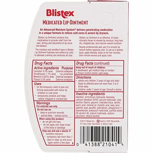 Blistex Lip Medicated Ointment 0.35 oz | Hydrates & Softens Dry Lips, Made in USA thumbnail 2