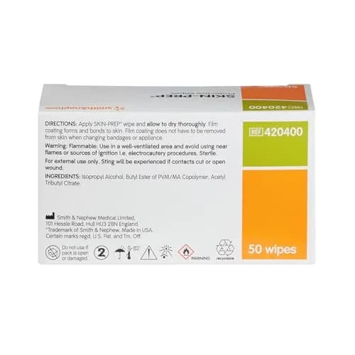 Smith & Nephew Skin-Prep Protective Wipes 50 Count (Pack of 2) | Skin Barrier Support for Adults thumbnail 4
