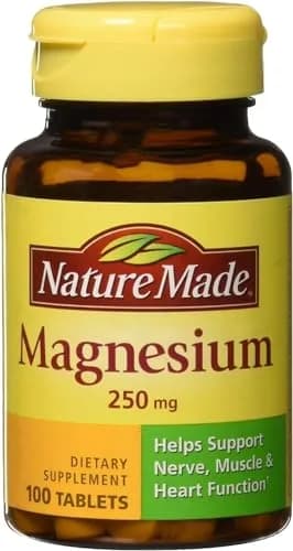Nature Made Magnesium 250 mg Tablets, 100 Count (Pack of 3) | Supports Nerve, Muscle & Heart Function thumbnail 1