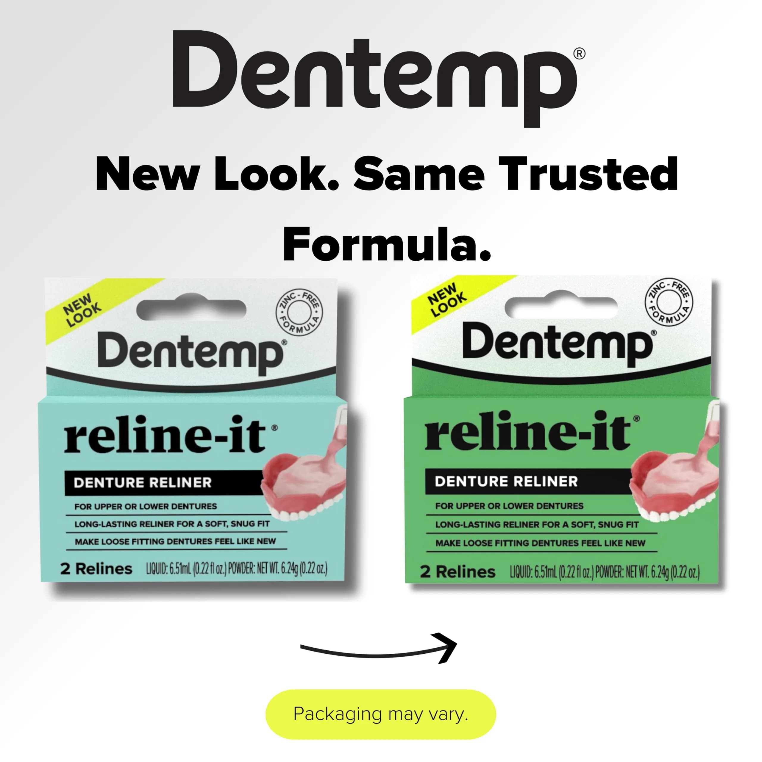 Dentemp Reline-It Advanced Formula Denture Reline Kit 3 Pack (6 Relines) | Custom Fit for Upper & Lower Dentures - view 2