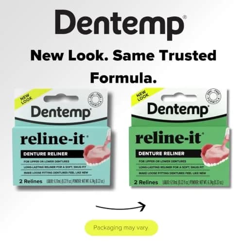 Dentemp Reline-It Advanced Formula Denture Reline Kit 3 Pack (6 Relines) | Custom Fit for Upper & Lower Dentures thumbnail 2