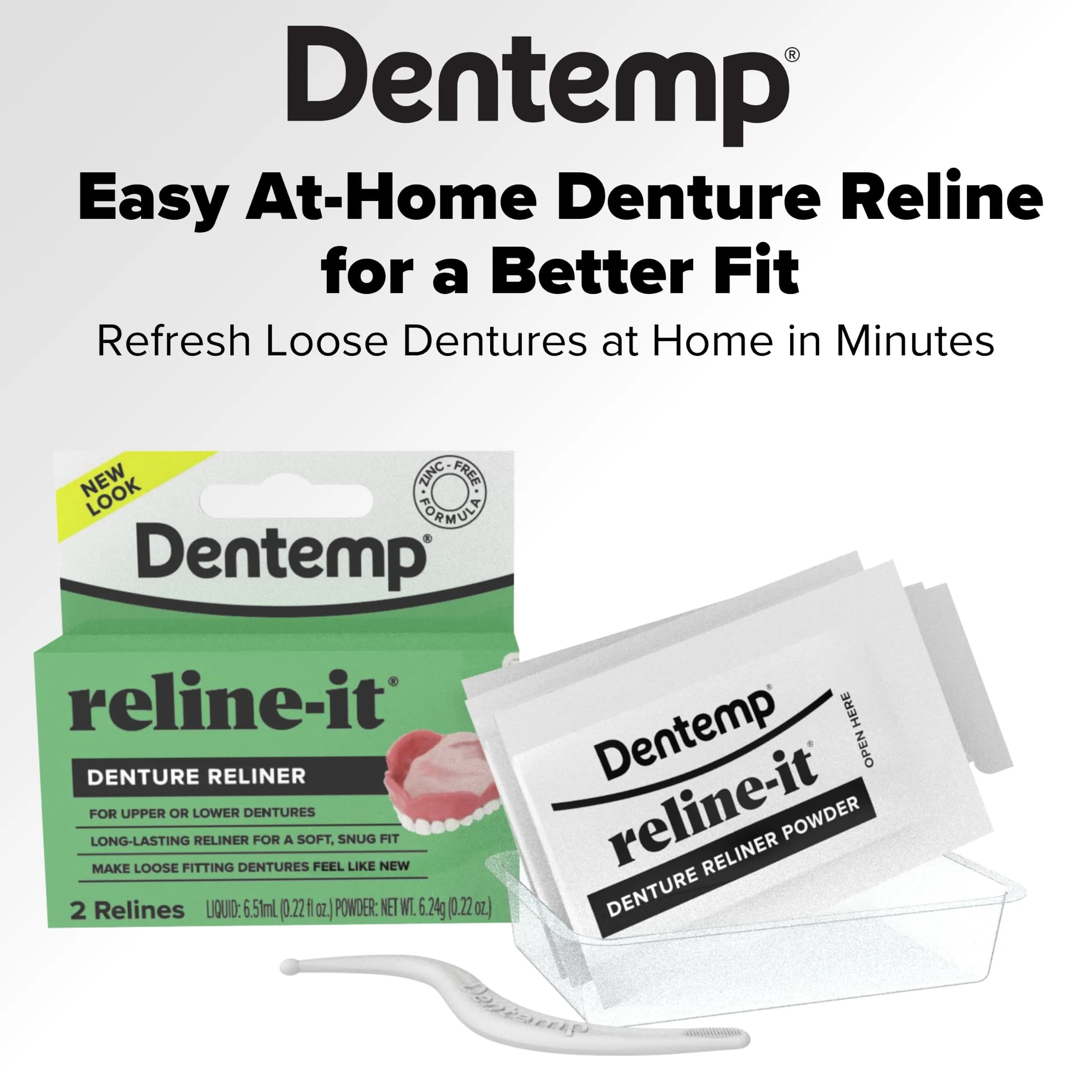Dentemp Reline-It Advanced Formula Denture Reline Kit 3 Pack (6 Relines) | Custom Fit for Upper & Lower Dentures - view 3